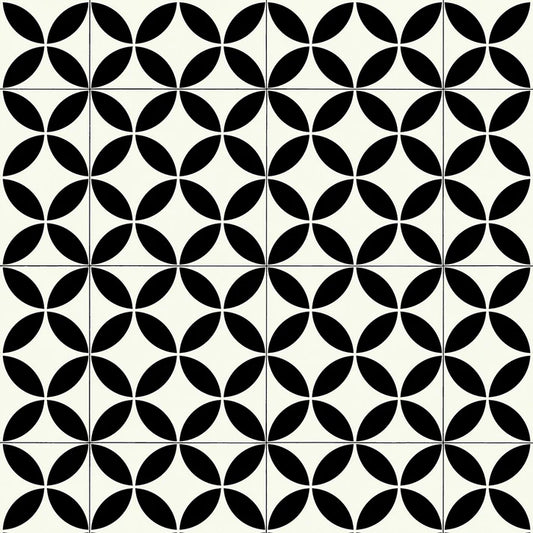 Pop Art Retro Tile Black